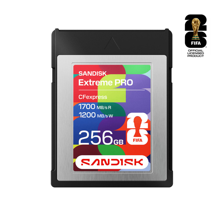 scheda sandisk cfexpress tipo b da 256 gb edizione fifa world cup 2026 sandisk