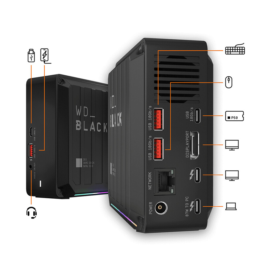 dock di gioco wd_black d50 da 0 tb sandisk