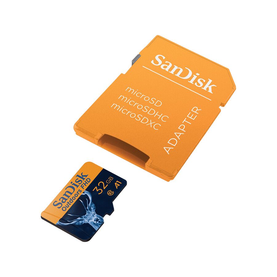 scheda di memoria microsdhcxc uhs-i fhd sandisk outdoors orange da 128 gb con adattatore sandisk