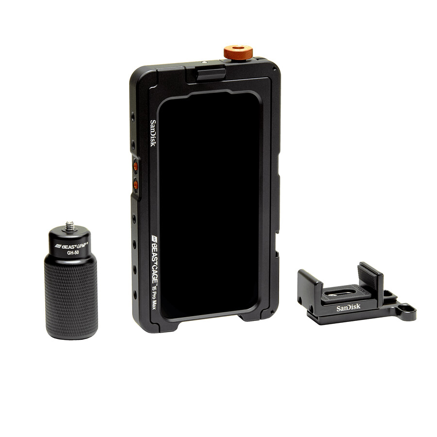 kit creatore beastgrip x sandisk beastcage per iphone 15 pro max sandisk